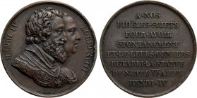 FRANCE. Louis XVIII (1814-1824). Medal (1818). Restoration of Henry IV statue in Paris