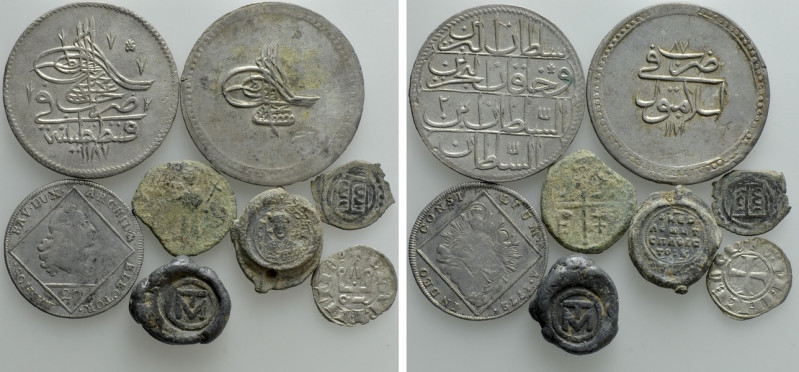 8 Coins and Seals. 

Obv: .
Rev: .

. 

Condition: See picture.

Weight...