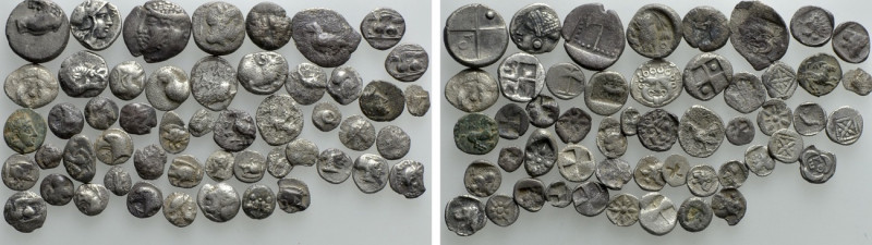 Circa 50 Greek Coins. 

Obv: .
Rev: .

. 

Condition: See picture.

Wei...