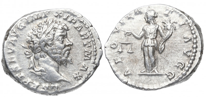 199 d.C. Septimio Severo. Roma. Denario. DS 4123 g. Ag. 3,36 g. 143. AEQVITATI A...