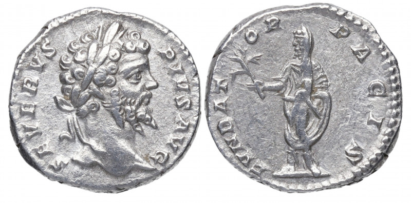 201 d.C. Septimio Severo. Roma. Denario. DS 4124 i.2. Ag. 3,22 g. FVNDATOR PACIS...