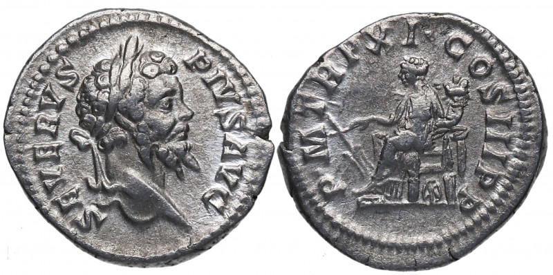 203 d.C. Septimio Severo. Roma. Denario. DS 4126 b. Ag. 3,01 g. PM TR P XI COS I...