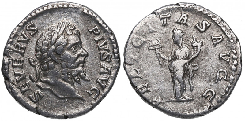 205 d.C.. Septimio Severo. Roma. Denario. DS 4129 b. Ag. 3,00 g. FELICITAS AVGG....