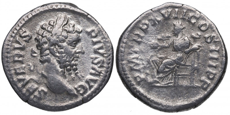 209 d.C. Septimio Severo. Roma. Denario. DS 4133 b.2. Ag. 2,81 g. PM TR P XVI CO...