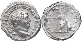 211 d.C. Caracalla. Roma. Denario. DS 4457 d. Ag. 2,81 g. MARTI PACATORI. Marte a dch. MBC+. Est.60.