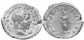 214 d.C. Caracalla. Roma. Denario. DS 4459 b.5. Ag. 2,92 g. PM TR P XVII COS IIII PP. Serapis a izq. MBC+. Est.60.