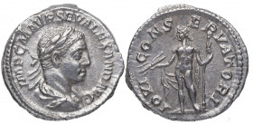 222 d.C. Alejandro Severo (231-235 d.C). Roma. Denario. DS 4814 f. Ag. 3,34 g. IOVI CONSERVATORI. Júpiter a izq. MBC+. Est.60.