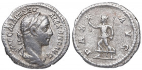 226 d.C. Alejandro Severo (231-235 d.C). Roma. Denario. DS 4815 l. Ag. 3,00 g. PAX AVG. Paz avanzando a izq. MBC+. Est.60.