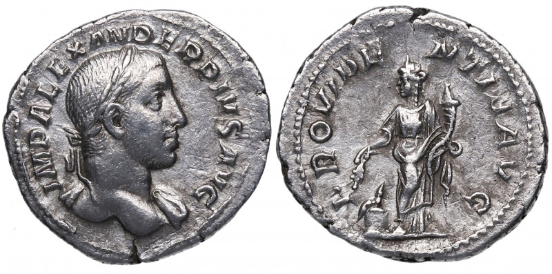 232/5 d.C.. Alejandro Severo. Roma. Denario. DS 4819 e2. Ag. 3,17 g. PROVIDENTIA...