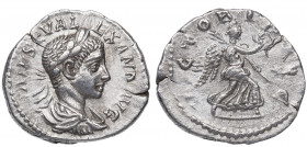 232/5 d.C. Alejandro Severo (231-235 d.C). Antioquía. Denario. DS 4847 m.1. Ag. 2,94 g. VICTORIA AVG. Victoria avanzando a dch. MBC+. Est.60.