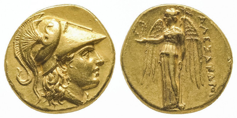 Alexandre III (336-323). Statère d’or (8,45 g.) sans symbole ou monogramme au re...