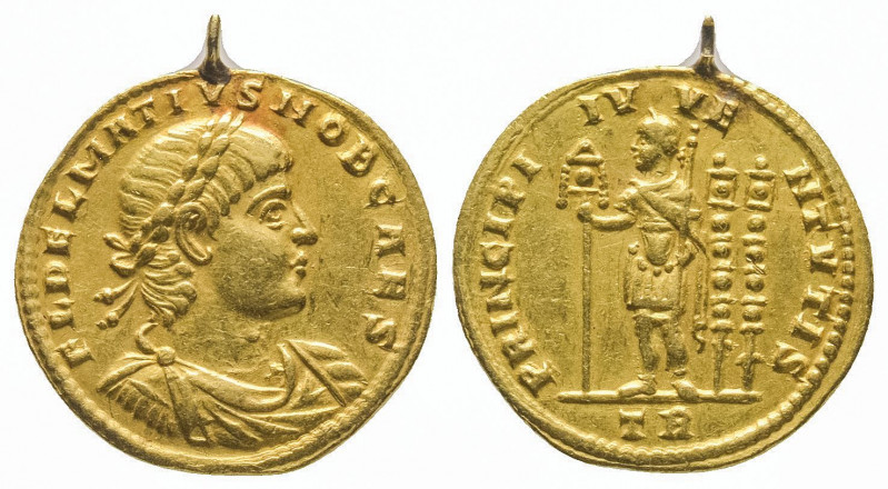 Delmace. (335-337).
Solidus de Trêves ( poids avec l'anneau soudé 4,41g). FAUX d...