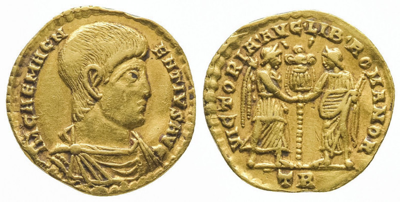 Magnence César (350-353).
Solidus (4,47 g) de Trêves au buste drapé et cuirassé ...