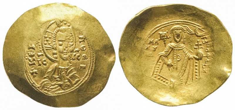 Manuel I Comnéne (1143-1180). Hyperpère (4,56 g) de Constantinople au buste de f...