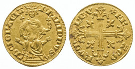 PHILIPPE IV (1285-1314). 
Petit royal d’or (3,51 g.) à légende FR/ACO/RVM/REX.
Ref : Dy 207.
Superbe