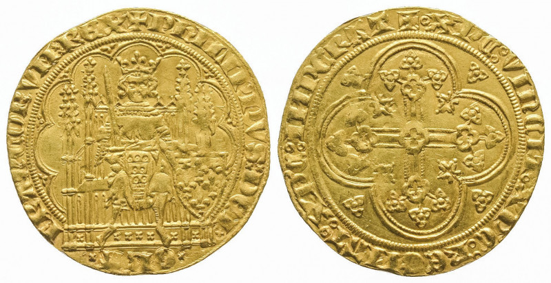 PHILIPPE VI (1328-1350). Ecu d’or à la chaise (4,5 g). Ref : Dy 249.
TTB