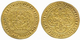 PHILIPPE VI (1328-1350). Pavillon d’or (5,07 g.) de flan plus large.
Superbe