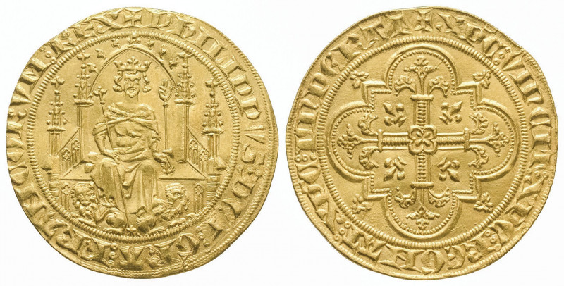 PHILIPPE VI (1328-1350). Parisis d’or (6,98 g.). Ref : Dy 248.
Superbe