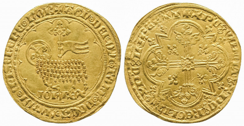 JEAN LE BON (1350-1364). Mouton d’or (4,42 g). Ref : Dy 291.
Presque TTB, A peut...