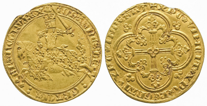 JEAN LE BON (1350-1364). Franc à cheval (3,83 g.).
Ref : Dy 294.
De flan large e...