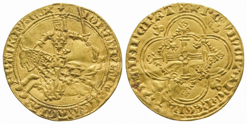 JEAN LE BON (1350-1364). Franc à cheval (3,80 g.). Ref : Dy 294. TTB