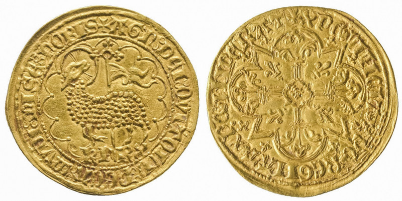CHARLES VI (1380-1422).
Agnel d’or de la première émission (2,53 g.). Ref : Dy 3...