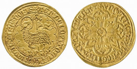 CHARLES VI (1380-1422).
Agnel d’or de la première émission (2,53 g.). Ref : Dy 372.
Superbe et de grand flan