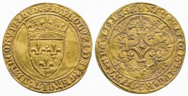 CHARLES VI (1380-1422). Ecu d’or à la couronne (3,91 g.) pour la Rochelle (point 9°).
Ref : Dy 369 c.
TTB à Superbe