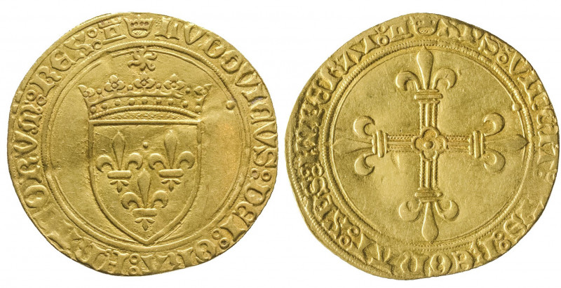 LOUIS XII (1498-1514).
Ecu d’or au soleil (3,36 g) pour Tours (point 6°). Ref : ...