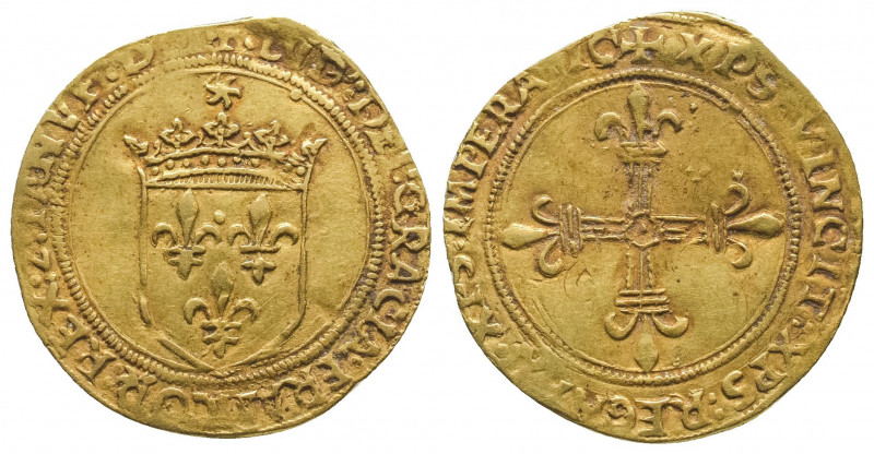 LOUIS XII (1498-1514). Ecu d’or au soleil (3,35 g) pour Gênes (point 3°).
Ref : ...