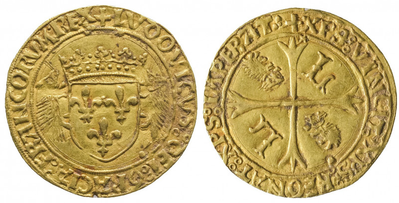 LOUIS XII (1498-1514). Ecu d’or au porc épic (3,37 g)
pour Lyon (point 12° et tr...