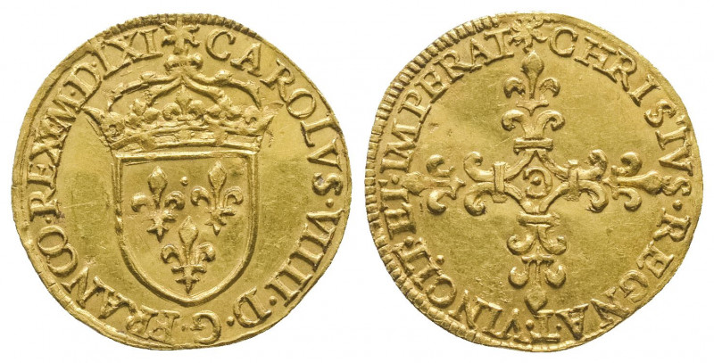 CHARLES IX (1560 – 1574). Demi écu au soleil (1,70 g.), 1561 Saint Lô.
Ref : Dy ...