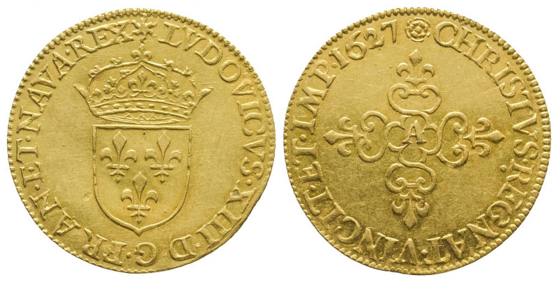 LOUIS XIII (1610-1643). Ecu d'or (3,36 g), 1627 Paris. Ref : G 55.
Presque Super...