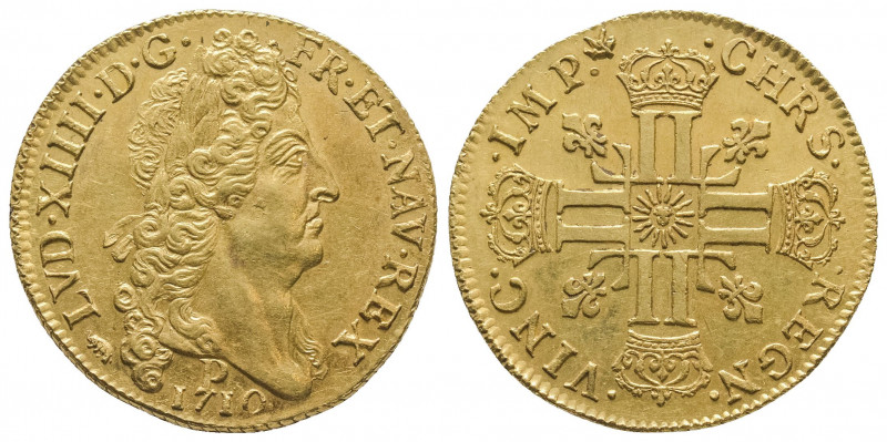 LOUIS XIV (1643-1715). Double louis au soleil, (16,17 g.) 1710 Dijon.
Ref : G 26...