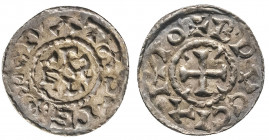 CHARLES le SIMPLE (898-929). Denier de Bruges (Belgique)
à légende BRVCCIA MO ( 1,55 g.). Ref : Dep.227.
Rare et Superbe