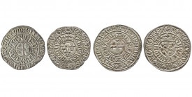 CHARLES VI (1380-1422).
Gros dit Grossus : 2 ex. dont un pour Rouen (un lys remplacé par une croisette), (3,72 g. et 3,55 g.). Ref : Ciani 521 et 520,...