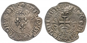 CHARLES VI (1380-1422). 
Piéfort en billon (5.79 g) du Gros dit florette.
Ref : Ciani 525.
Très rare et TB/TTB