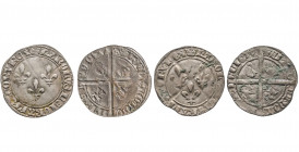 CHARLES VII (1422-1461). Plaque (3,25 g. et 3,61g ).
Ref : Ciani 657, Dy. 480.
Lot de 2 ex., Superbe et TTB