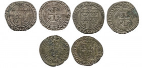 LOUIS XII (1498-1515). Lot de 2 parpaïolles d’Asti auxquelles on joint un cavallo de Naples.
Ref : Ciani 971 et 985, Dy. 699 et 718.