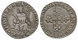 LOUIS XII (1498-1515). Carlin de Naples(3,57 g.). Ref : Dy 717, Ciani 984.
Rare et TTB
Pendant sa courte occupation de Naples en 1502, Louis XII fit p...