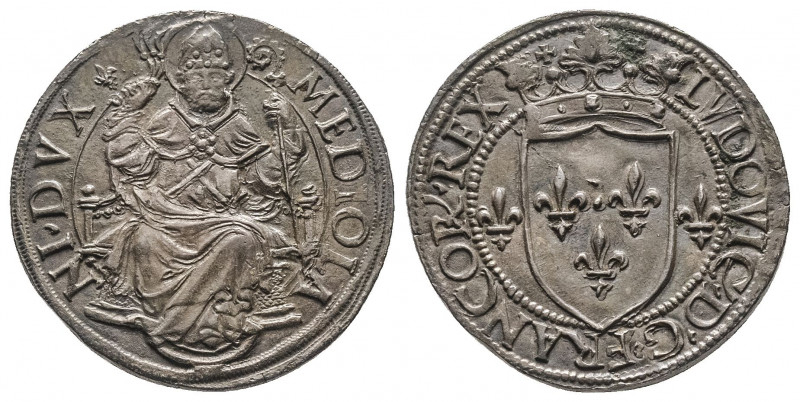 Louis XII (1498-1515). Grossone d’argent au Saint Ambroise pour Milan.
Ref : Dy ...