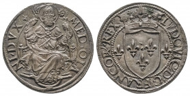 Louis XII (1498-1515). Grossone d’argent au Saint Ambroise pour Milan.
Ref : Dy 724.
TTB/Superbe