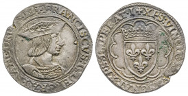 FRANCOIS I (1515-1547). Teston du 1° type pour Poitiers (point8°), (9,55 g.).
Ref : Dy 791
Superbe