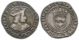 FRANCOIS I (1515-1547). 
Demi teston du 2ème type pour Rouen ( point 15ème) (4,72 g.).
Ref : Dy 793.
TB/TTB