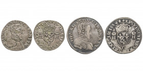 HENRI II (1547-1559).
Deux intéressants FAUX d’époque : teston 1554 G et demi teston 1557, (9,36 g. et 4,19 g.).
B et TB