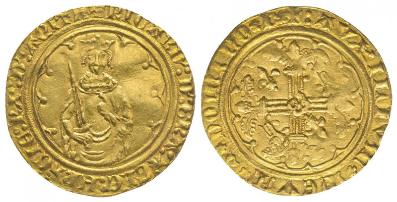 AQUITAINE. Richard II (1377-1399). Hardi (3,71 g) frappé à Bordeaux. Ref : Fr 12...