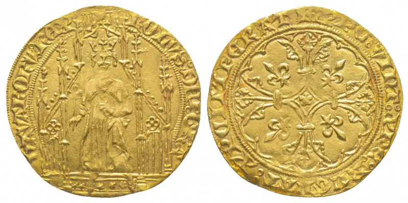 EVREUX. Charles le Mauvais(1343-1378). Royal d’or (3,55g) frappé dans le comté d...