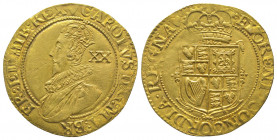 ANGLETERRE. Charles I (1625-1649).
XX schilling (8,96 g) n.d. au buste couronné du roi à gauche.
Ref : Fr 246.
TTB