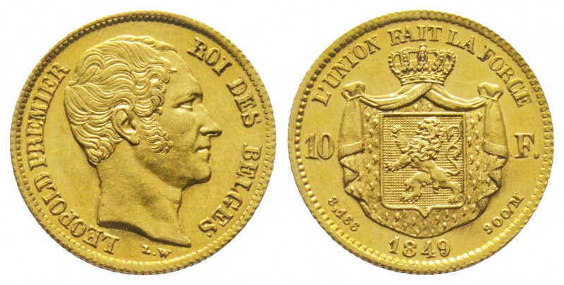 BENELUX. Belgique, Léopold I (1831-1865). Dix francs, 1849 (3,14 g.).
Ref : Fr 4...