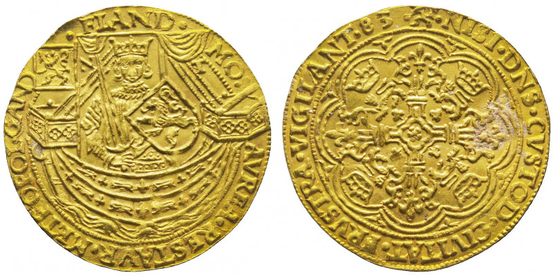 Flandres, ville de Gand (1581-1584). Noble d’or (6,81 g.) du 3° type (1583).
Re...